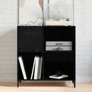 Pladeskab med hylde Sort eg 84,5 x 38 x 89 cm Konstrueret træ