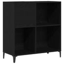 Pladeskab med hylde Sort eg 84,5 x 38 x 89 cm Konstrueret træ