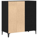 Pladeskab med hylde Sort eg 84,5 x 38 x 89 cm Konstrueret træ