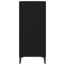 Pladeskab med hylde Sort eg 84,5 x 38 x 89 cm Konstrueret træ