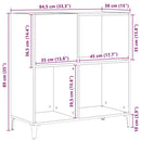 Pladeskab med hylde Sort eg 84,5 x 38 x 89 cm Konstrueret træ