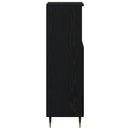 Badeværelsesskab Sort eg 30 x 30 x 100 cm Konstrueret træ
