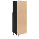 Badeværelsesskab Sort eg 30 x 30 x 100 cm Konstrueret træ