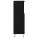 Badeværelsesskab Sort eg 30 x 30 x 100 cm Konstrueret træ