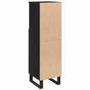 Badeværelsesskab Sort eg 30 x 30 x 100 cm Konstrueret træ