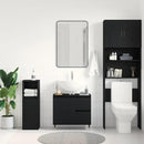 Badeværelsesskab Sort eg 65 x 33 x 60 cm Konstrueret træ