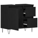 Badeværelsesskabsunder Sort eg 65 x 33 x 60 cm Konstrueret træ