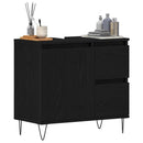 Badeværelsesskabsunder Sort eg 65 x 33 x 60 cm Konstrueret træ