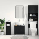 Badeværelsesskabsunder Sort eg 65 x 33 x 60 cm Konstrueret træ