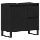 Badeværelsesskabsunder Sort eg 65 x 33 x 60 cm Konstrueret træ