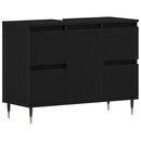 Badeværelsesskabsunder Sort eg 80 x 33 x 60 cm Konstrueret træ