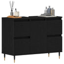Badeværelsesskabsunder Sort eg 80 x 33 x 60 cm Konstrueret træ