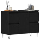 Badeværelsesskabsunder Sort eg 80 x 33 x 60 cm Konstrueret træ