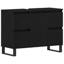 Badeværelsesskab Sort eg 80 x 33 x 60 cm Konstrueret træ
