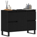 Badeværelsesskab Sort eg 80 x 33 x 60 cm Konstrueret træ