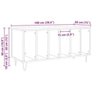 Pladeskab Sort eg 100 x 38 x 48 cm Konstrueret træ
