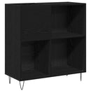 Pladeskab Sort eg 85 x 38 x 89 cm Konstrueret træ