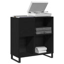 Pladeskab Sort eg 84,5 x 38 x 89 cm Konstrueret træ