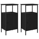 Natskab 2 pcs Sort eg 41 x 31 x 80 cm Konstrueret træ