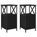 Natskab 2 pcs Sort eg 34 x 35,5 x 70 cm Konstrueret træ
