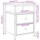 Natskab 2 pcs Sort eg 34 x 35,5 x 50 cm Konstrueret træ