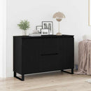 Sideboard med skuffe Sort eg 101,5 x 35 x 70 cm Konstrueret træ