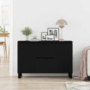 Sideboard med skuffe Sort eg 101,5 x 35 x 70 cm Konstrueret træ