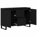 Sideboard med skuffe Sort eg 101,5 x 35 x 70 cm Konstrueret træ
