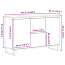 Sideboard med skuffe Sort eg 101,5 x 35 x 70 cm Konstrueret træ