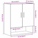 Væghængt skab Sort eg 60 x 31 x 70 cm Konstrueret træ