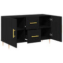 Sideboard med skuffe Sort eg 100 x 36 x 60 cm Konstrueret træ