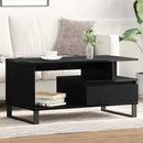 Sofabord med skuffe Sort eg 90 x 49 x 45 cm Konstrueret træ