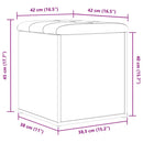 Opbevaringsbænk Sort eg 42 x 42 x 45 cm Konstrueret træ