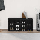 Sko bænk Sort eg 102 x 32 x 50 cm Konstrueret træ