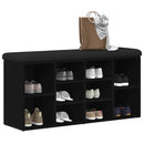Sko bænk Sort eg 102 x 32 x 50 cm Konstrueret træ
