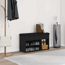 Sko bænk Sort 80 x 30 x 45 cm Konstrueret træ