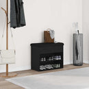 Opbevaringsbænk Sort eg 62 x 32 x 50 cm Konstrueret træ