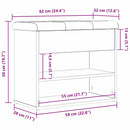 Opbevaringsbænk Sort eg 62 x 32 x 50 cm Konstrueret træ