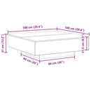 Sofabord Gammelt træ 100 x 100 x 31 cm Konstrueret træ