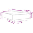 Sofabord Sort eg 100 x 100 x 31 cm Konstrueret træ