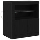 LED Sideboard Sort 60,5 x 37 x 67 cm Konstrueret træ