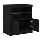 LED Sideboard Sort 60,5 x 37 x 67 cm Konstrueret træ