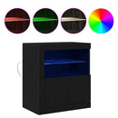 LED Sideboard Sort 60,5 x 37 x 67 cm Konstrueret træ