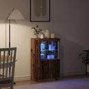 LED Sideboard Gammelt træ 60,5 x 37 x 100 cm Konstrueret træ