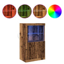 LED Sideboard Gammelt træ 60,5 x 37 x 100 cm Konstrueret træ