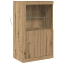 LED Sideboard 60,5 x 37 x 100 cm Konstrueret træ Artisan Egetræ