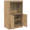 LED Sideboard 60,5 x 37 x 100 cm Konstrueret træ Artisan Egetræ