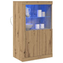 LED Sideboard 60,5 x 37 x 100 cm Konstrueret træ Artisan Egetræ