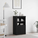 LED Sideboard Sort eg 60,5 x 37 x 100 cm Konstrueret træ