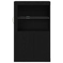 LED Sideboard Sort eg 60,5 x 37 x 100 cm Konstrueret træ